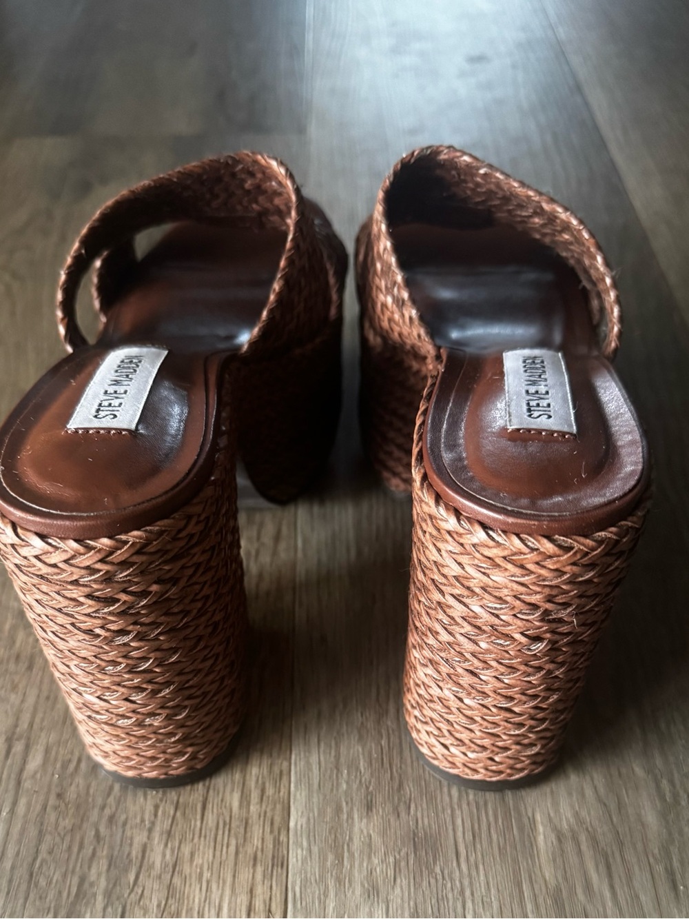 Steve Madden Woven Tan Platform Mules - Picture 5 of 5